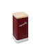 Marva General Use Vase with Lid Metallic Red 9x9x18cm 1 Pieces