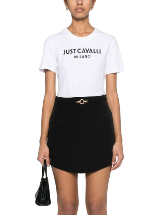 Just Cavalli Women's Blouse Cotton Short Sleeve White