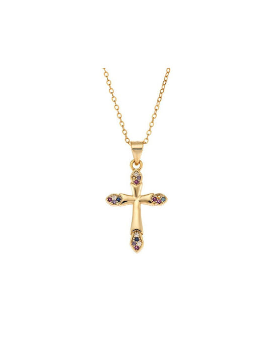 Senza Women's Cross from Gold Plated Silver