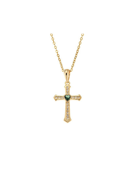 Senza Women's Cross from Gold Plated Silver