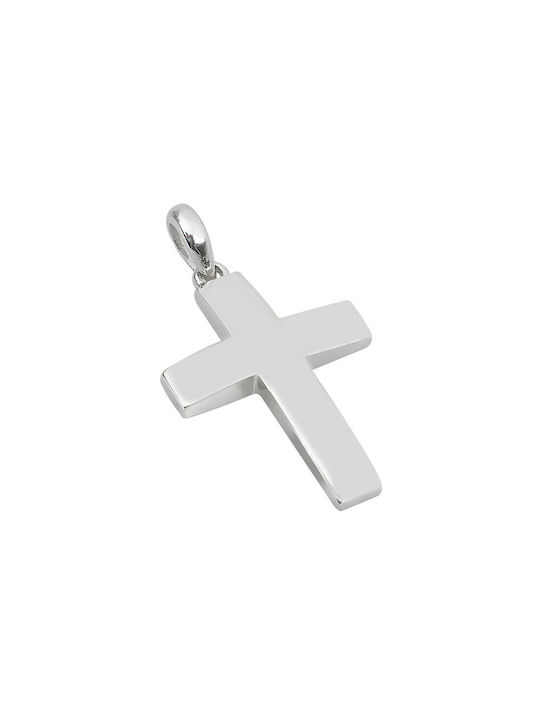 Men's White Gold Cross 14K