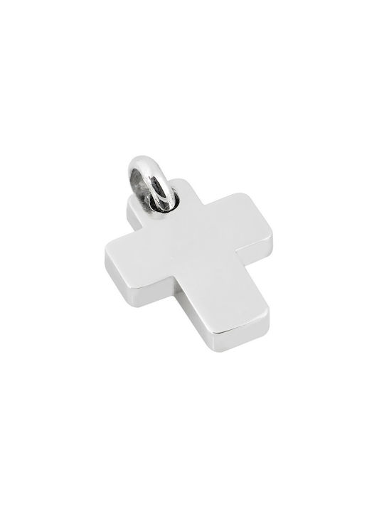 Men's White Gold Cross 14K