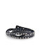 LEATHER BRACELET WITH STUDS BLACK