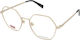 Levi's Damen Metallisches Brillengestell Gold L...