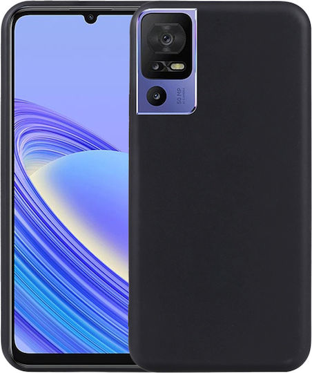 Volte-Tel Back Cover Σιλικόνης με Λουράκι Μαύρο (TCL 40 SE)