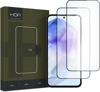Hofi Full Face Tempered Glass 2τμχ Μαύρο (Samsung A35 5G, Samsung A55 5G)