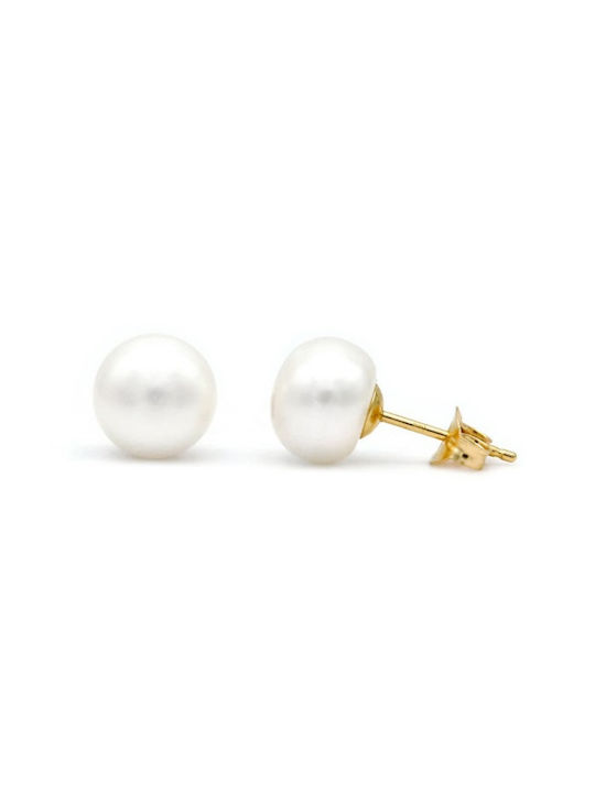 Σκουλαρίκια Pearls με Mαργαριτάρια 8,5-9,0mm Κ14 ΜΣ0186