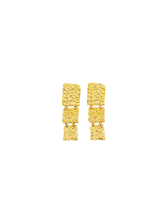 Earrings Pendant Earrings Embossed Gold