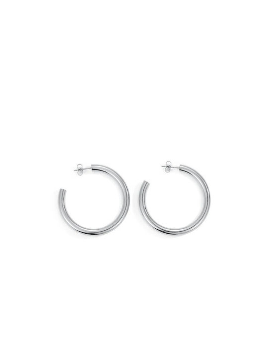 Steel hoops earrings diameter 4 cm