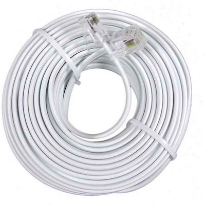 Telephone Cable RJ11 6P4C 15m White