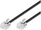 Microconnect Flat Cablu Telefon RJ11 6P4C 2m Negru (MPK182)