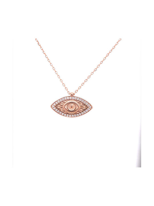 STERLING SILBER 925 VERGOLDET ROSE GOLD HALSKETTE MIT WEISSEN ZIRKONIA ITALIENISCHES DESIGN ZN1230