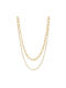 stainless steel double gold necklace stainless steel double gold necklace