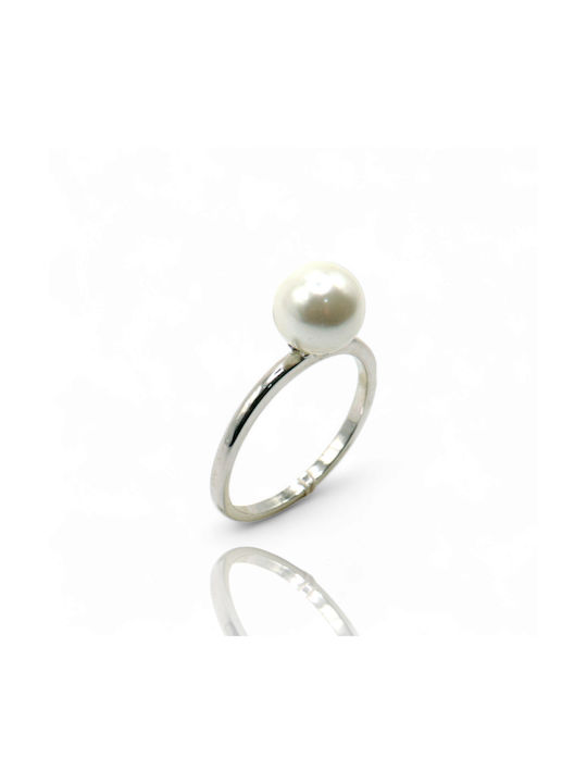 Women's Silver Ring, Pearl RSLSG011