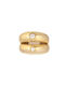 Double gold plated ring with crystals