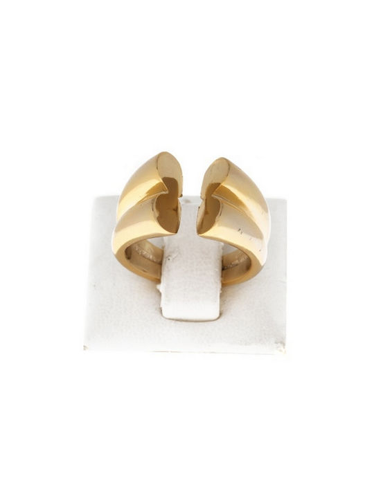 Gold plated double ring with gap