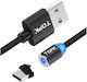 TOPK Magnetic USB 2.0 to micro USB Cable Μαύρο 1m