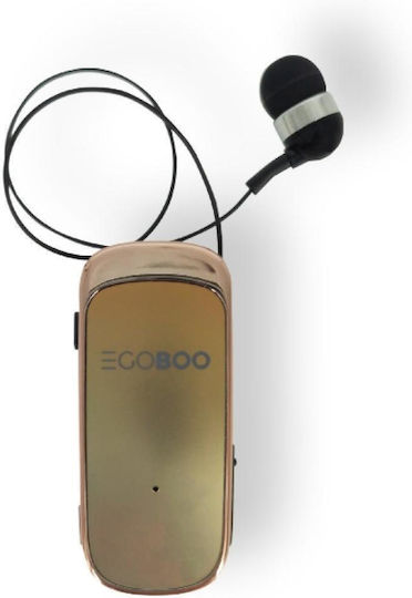 Egoboo Clip+go In-ear Bluetooth Handsfree Ακουστικά Χρυσά