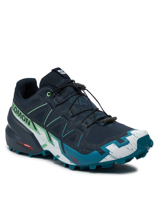 Salomon Speedcross 6 Men's Trail Running Sport Shoes Waterproof Gore-Tex Membrane Carbon / Tahitian Tide / White