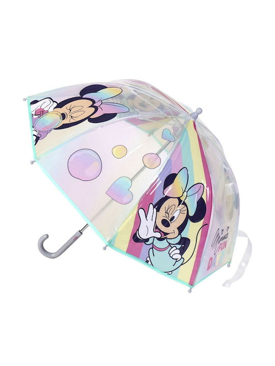 Minnie Mouse Παιδική Ομπρέλα Μπαστούνι Τιρκουάζ 71εκ.