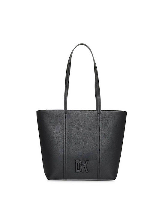 DKNY Δερμάτινη Γυναικεία Τσάντα Χειρός Μαύρη