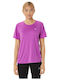 ASICS Women's Athletic Blouse Short Sleeve Fast Drying Fuchsia