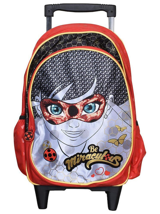 Sunce Miraculous 16 School Bag Trolley Elementary with Water Bottle Holder Black 16 Litres 27 x 11 x 40 cm