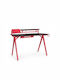 Spielbüro Gaming Gaming Holz Rot/Schwarz mit Metallbeinen 135.5x60x95cm