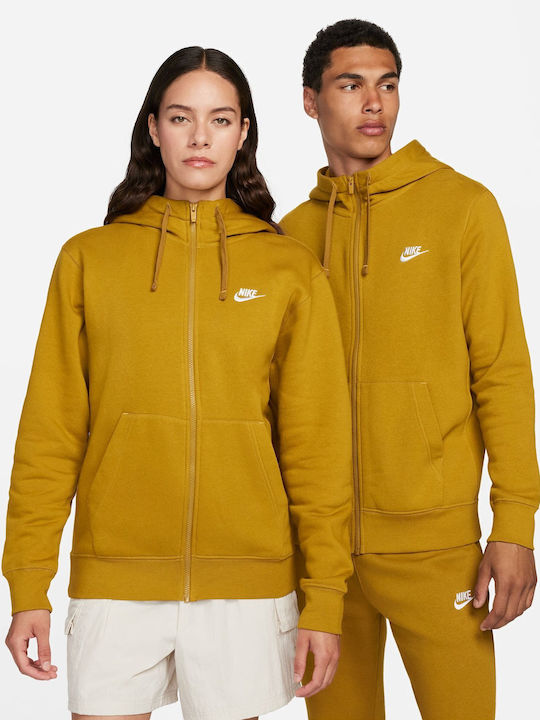 Nike Club Ζακέτα με Κουκούλα Bronzine