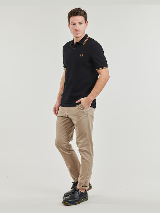 Fred Perry Men's Short Sleeve Blouse Polo Black