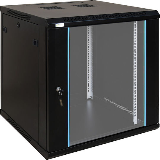Pulsar Επιτοίχια Καμπίνα Rack 12U 60x60cm Μαύρο RWA1266