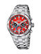 Festina Bike Men's Watch 44.5mm Chronograph Battery with Silver Metal Bracelet