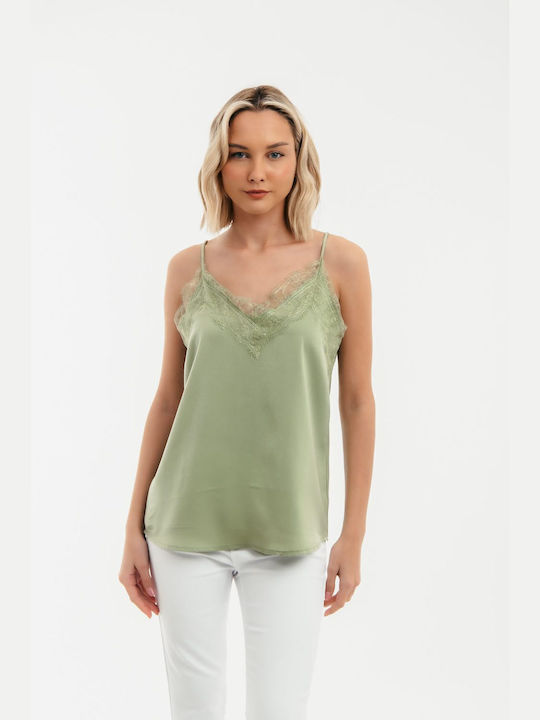 Freestyle Bluza de Damă de Vară cu Bretele Green
