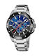 Festina Bike Men's Watch 47mm Chronograph Battery with Silver Metal Bracelet