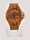 Beltipo Men's Watch Battery with Brown Wooden Bracelet