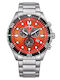 Citizen Men's Watch 43mm Chronograph Battery with Silver Metal Bracelet