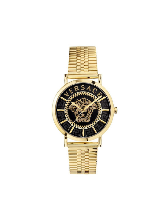 Versace Uhr Batterie mit Gold Metallarmband