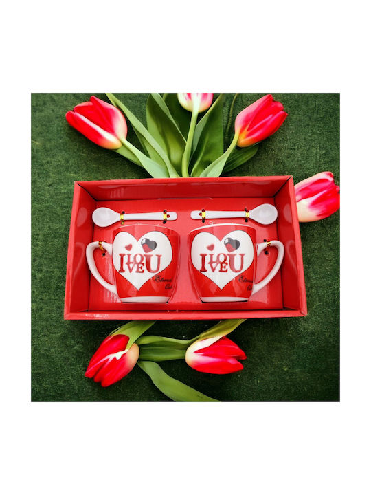 Mug Ceramic Red 2pcs