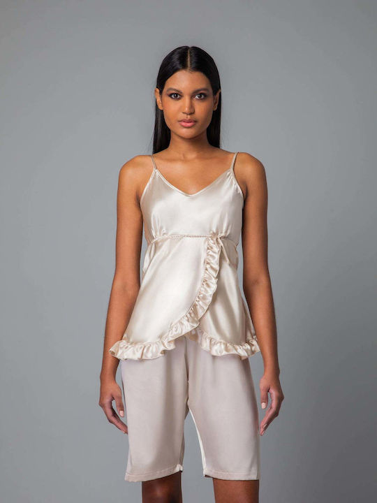 Milena by Paris Summer Satin Babydoll Gold