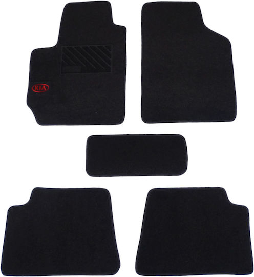 Autopataki Set of Front and Rear Mats 5pcs for Kia Rio 1999-2005 Black
