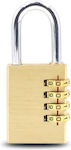 Steel Padlock Brass Combination 50mm 1pcs