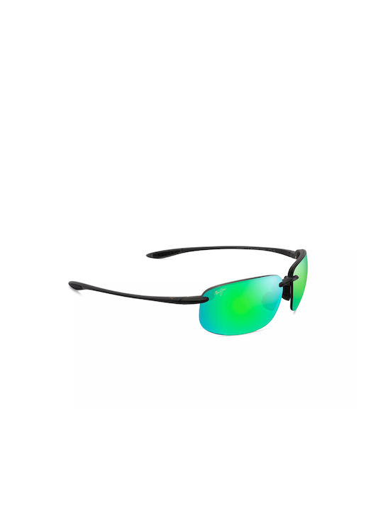 Maui Jim Sonnenbrillen mit Schwarz Rahmen und Grün Spiegel Linse GM456-14