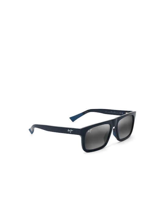 Maui Jim Men's Sunglasses with Blue Plastic Frame and Gray Lens 616-03