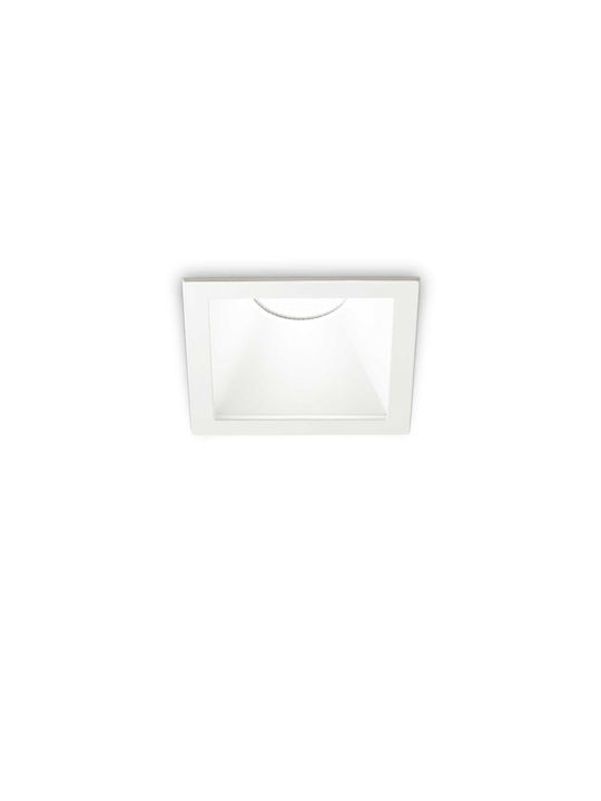 Ideal Lux Game Trim Rectangle Metallic Recessed Spot with Integrated LED and Warm White Light Silver 12x12cm. 1pcs