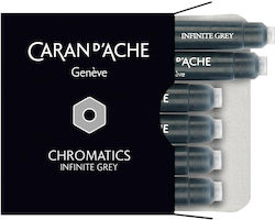 Caran D'ache 6 Пълнители За Химикалки В Сив Цвят
