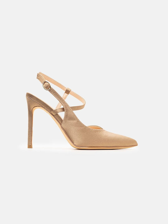 InShoes Pointed Toe Beige Heels