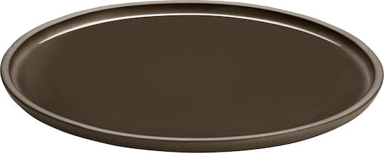 Playground Renew Plate Shallow Ceramic Brown with Diameter 28cm
