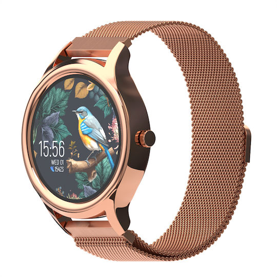 Forever ForeVive 3 SB-340 43mm Smartwatch με Παλμογράφο (Χρυσό)