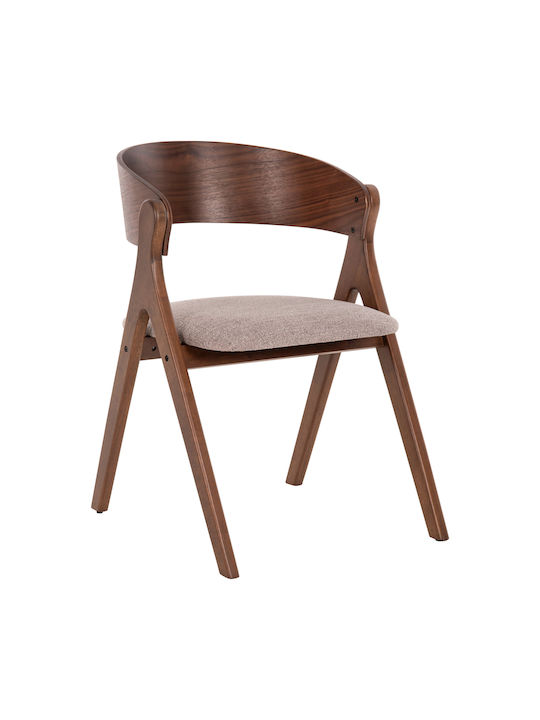 Nekker Dining Room Wooden Armchair Walnut / Grey 56x55x78cm 2pcs