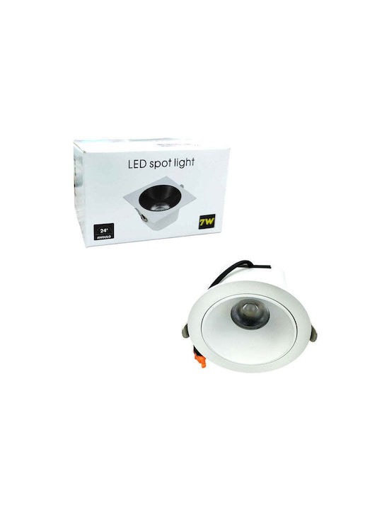 Spot Light Einbau Spot mit integriertem LED und Natürliches Weißes Licht Weiß 1Stück Spot Light Einbau Spot mit integriertem LED und Natürliches Weißes Licht Weiß 1Stück